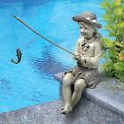 Little Girl Fisherwoman Pond Pool Garden Child Statue Childhood Memories