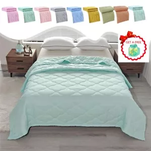 Summer Blanket Bed Blanket Skin Friendly Plain Print Washed Cotton Bed Blanket - Picture 1 of 51