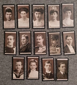 (14) VTG 1908 Wills Cigarettes Cards Danish Royal Family European Royalty Lot - Picture 1 of 4