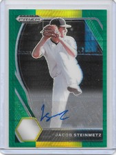 2021 Prizm Draft Picks Hyper Green & Yellow Jacob Steinmetz Autograph Auto RC