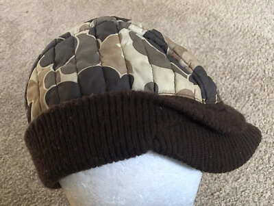 Columbia Sportswear Co Portland Ore. USA Camo Cap Hat vtg 60s 70s Insulated Knit - Image 1 of 4