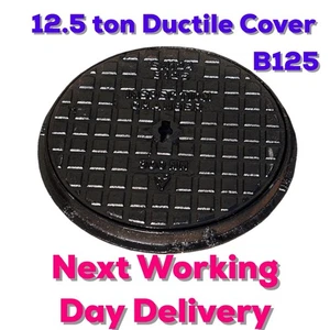 300mm Solid Top Ductile Iron Round Manhole Cover and Frame B125 12.5 tonne - Picture 1 of 4