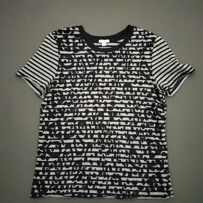 Gap Sweater Womens XS Short Sleeve Lightweight Stripe Animal Print Gray Blue - Image 1 of 4