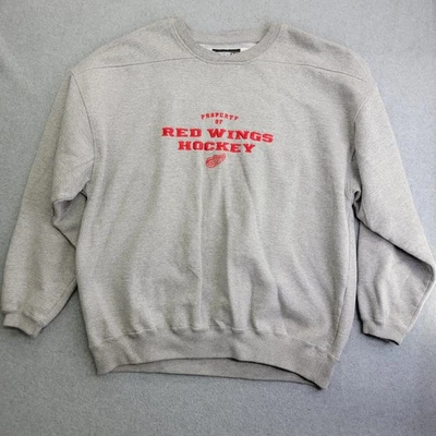 Detroit Red Wings Sweater Mens 2XL Gray NHL Hockey Pullover Crewneck Embroidered - Image 1 of 4