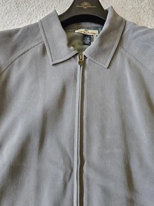 Tommy Bahama Herren Gunmetal Grün Seide Bomberjacke Gr. Large - Bild 1 von 4