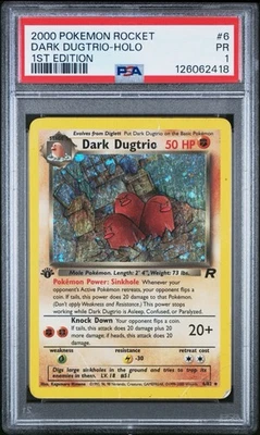 PSA 1 Dark Dugtrio 1st Edition Holo Team Rocket #6 2000 Pokemon WoTC PR - Image 1 of 2