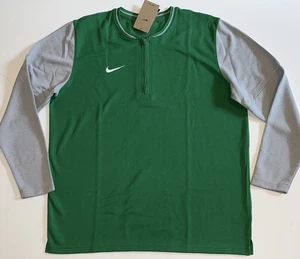 Nike Football Coaches 1/2 Zip Long Sleeve Mens XL Green Gray Dri Fit NWT $85 - Picture 1 of 10