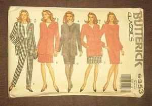 BUTTERICK 1980's-90's MISSES Petite JACKET PANTS SKIRT DRESS TOP PATTERN - 6353 - Picture 1 of 7