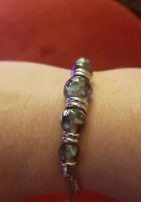 Armband Edelstahl 19 cm mit Verlängerung Honduran Opal ca.21,60 ct simuliert - Bild 1 von 4