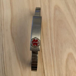 Medilog Speidel Medical ID Alert Vintage Stretch Bracelet - Approx. 6 3/4 In - Picture 1 of 7