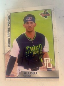 Alex Isola 2021 Signed Card In Person Cedar Rapids Kernels Team Card