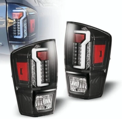Par de luces traseras LED para Toyota Tacoma 2016-2023 luces de freno traseras negras transparentes Foto 1 de 4