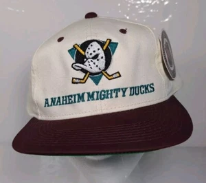 Rare Authentic NHL Competitor Anaheim Mighty Ducks White Maroon Snapback Hat Cap - Picture 1 of 10