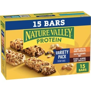 Nature Valley Protein Granola Bars, Snack Variety Pack, Chewy Bars, 15 Ct,21.3oz - Picture 1 of 8