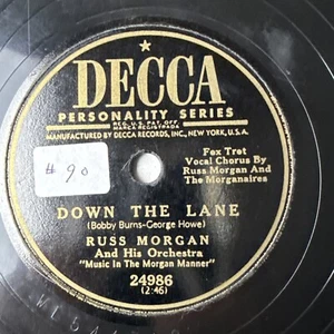 10" 78 RPM-Russ Morgan-Hoop-De-Doo/Down the Lane/Decca 24986 - Picture 1 of 4