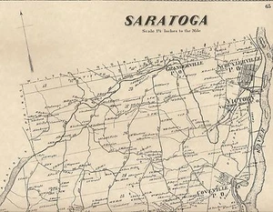 Saratoga Victory Schuylerville Coveville NY 1866 Maps w/ Homeowners Names Shown - Picture 1 of 1