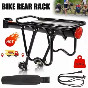 60kg Max Alloy Bicycle Rear Pannier Rack Carrier Bag Luggage Cycle Mountain Bike - Picture 1 of 9