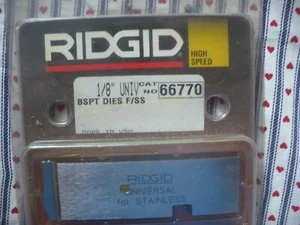 New Old Stock Set of RIDGID Pipe Dies #66770 - 1/8 UNIV BSPT F/SS - Picture 1 of 5