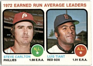 1973 Topps #65 ERA Leaders - Steve Carlton Luis Tiant