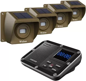Wuloo 1800ft Solar Powered Driveway Alarms Wireless Outdoor Motion 4 Sensors Kit - Picture 1 of 8