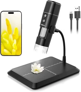 TOMLOV DM1 Wireless Microscope 50X-1000X 1080P HD for Kids Students Hobbyists - Picture 1 of 9