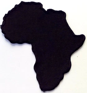 Parches bordados mapa Rasta África (negro) 3,25"x3" planchado - Imagen 1 de 1