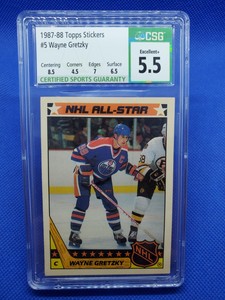 1987-88 Topps Stickers WAYNE GRETZKY CSG 5.5 Hockey card #5 EDMONTON OILERS