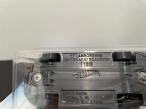 HOT WHEELS RARE BASE ERROR WRONG YEAR LAMBORGHINI CENTENARIO ROADSTER SILVER - Picture 1 of 9