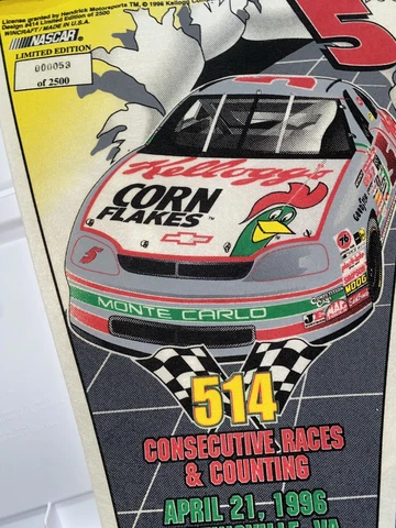 Terry Labonte Numbered Pennant 514 Consecutive Starts Cover