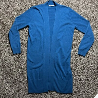 Cárdigan Woolovers Cashmere Merino Talla Extra Pequeña Azul Longline Abierto Foto 1 de 4
