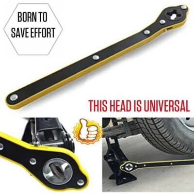 Labor-saving Car Scissor Jack Ratchet Wrench Tire Wheel Lug Handle Repair Tool - Image 1 of 4