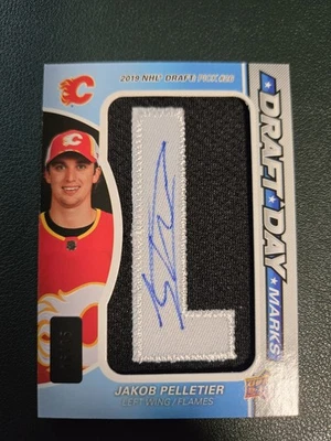Jakob Pelletier 2023-24 Upper Deck Draft Day Marks "L" Game Used Patch Auto /35 - Image 1 of 4