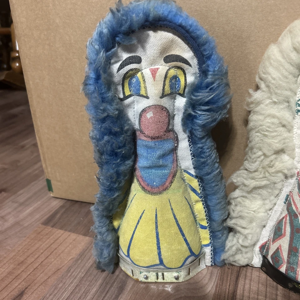 Muñecas derribadas vintage de payaso de carnaval Midway Punk años 50-60 de Indiana Beach Foto 1 de 4