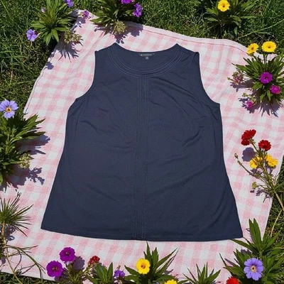 BROOKS BROTHERS темно-синий эластичной Майка без рукавов верхний совок шеи женщин XL - Изображение 1 из 4