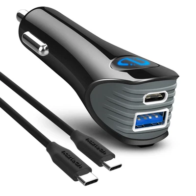 Naztech N420 PD25W+2.4A  Car Charger + Cable 4Ft, Fast Charge 2 Devices at Once - Image 1 of 4