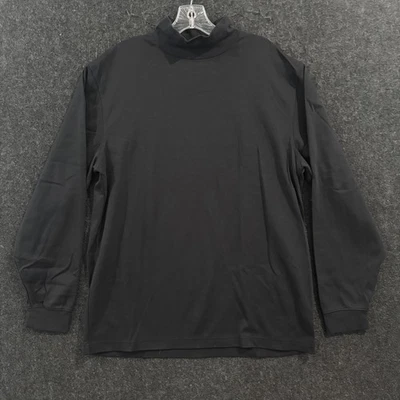 Camisa LL Bean Para Hombre Grande Negra Enclavada Cuello Simulado Pullover Foto 1 de 4