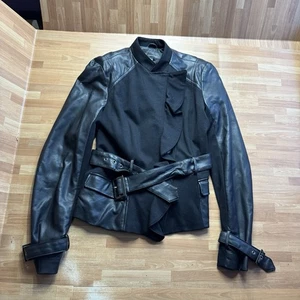 Inc kurze schwarze Lederjacke Gr. Small mit Gürtel  - Bild 1 von 21