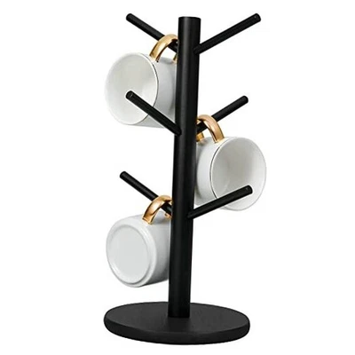  Portavasos Árbol, Portavasos Café con 6 Ganchos () Negro Foto 1 de 4