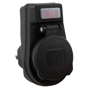 Steckdosenadapter mit Schalter IP44 für Außen Steckdose 230V 3500W Schutzkappe - Bild 1 von 5