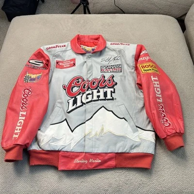 Vintage JH Design Size XLarge Sterling Marlin Coors Light Leather Racing Jacket - Image 1 of 4