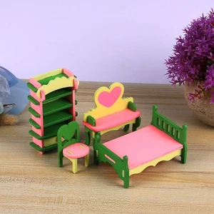 Letto Miniatura Bambola Miniatura Mobili Mobili Legno Giocattoli - Foto 1 di 12