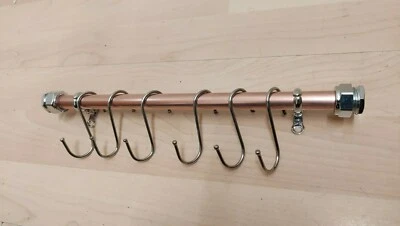 CARRIL DE UTENSILIO DE COBRE Y ACCESORIOS DE LATÓN GANCHOS COLGANTES TUBO DE 15 MM 300MM Foto 1 de 2