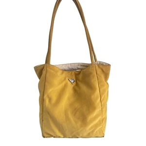 Vintage Bottega Veneta 90s Y2k Womens Tan Nylon Mini Tote/Shoulder Bag - Picture 1 of 10