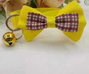 Pet Collar w Bell Adjustable for small dogs cats cute yellow - Picture 1 of 4