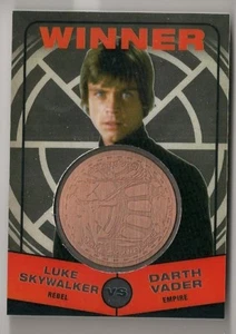 2015 TOPPS STAR WARS CHROME LUKE SKYWALKER VS DARTH VADER WINNER - Picture 1 of 1
