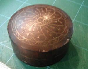 Caja baratija vintage - India - palo de rosa y latón - Imagen 1 de 8