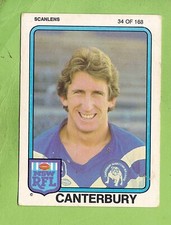 1981  CANTERBURY BULLDOGS  SCANLENS RUGBY LEAGUE  CARD  #34  STEVE MORTIMER