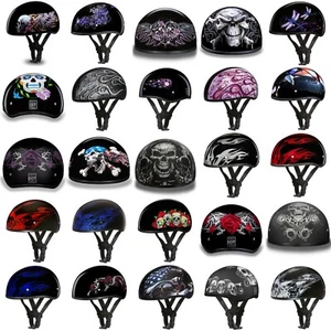 Daytona Biker Helmet D.O.T. Approved 1/2 Shell (Skull), Graphic Group, See Note - Picture 1 of 146