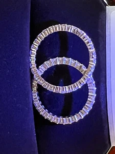 Nordstrom Swarovski 925 Silver Couple Rings 7.5" $180 #33 - Picture 1 of 4