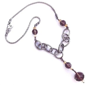 Silpada N1454 Smoky Quartz Citrine 17 in Necklace Sterling Silver Rare - Picture 1 of 12